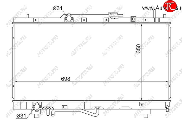 6 799 р. Радиатор двигателя SAT (пластинчатый, МКПП/АКПП, Пробка радиатора R102A, Китай) Toyota Carina Е210 седан дорестайлинг (1996-1998)  с доставкой в г. Йошкар-Ола