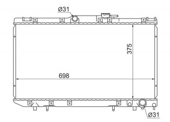 6 699 р. Радиатор двигателя SAT Toyota Caldina T190 дорестайлинг универсал (1992-1995)  с доставкой в г. Йошкар-Ола. Увеличить фотографию 1