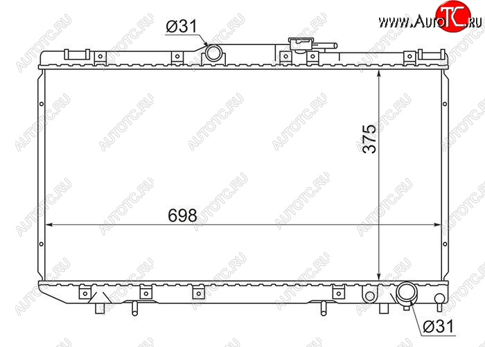 6 699 р. Радиатор двигателя SAT Toyota Caldina T190 дорестайлинг универсал (1992-1995)  с доставкой в г. Йошкар-Ола