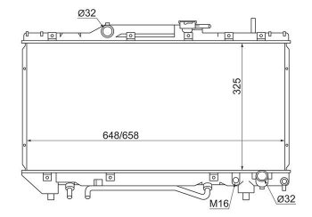 Радиатор двигателя SAT Toyota Corona T190 седан дорестайлинг (1992-1994)