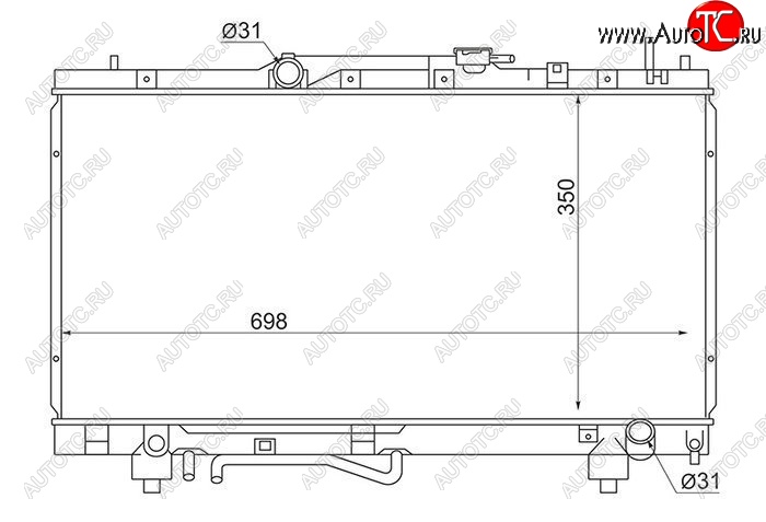 6 699 р. Радиатор двигателя SAT (пластинчатый, пробка радиатора R102A)  Toyota Caldina ( T190,  T210) - Corona Premio  T210  с доставкой в г. Йошкар-Ола