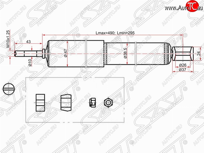 1 599 р. Амортизатор задний SAT Toyota Corolla E100 седан (1991-2002)  с доставкой в г. Йошкар-Ола