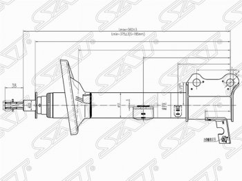 3 369 р. Правый амортизатор задний SAT Toyota Caldina T210 дорестайлинг универсал (1997-1999)  с доставкой в г. Йошкар-Ола. Увеличить фотографию 1