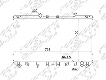 5 549 р. Радиатор двигателя SAT (трубчатый, 2.2, МКПП/АКПП) Toyota Camry XV20 (1999-2001)  с доставкой в г. Йошкар-Ола. Увеличить фотографию 1
