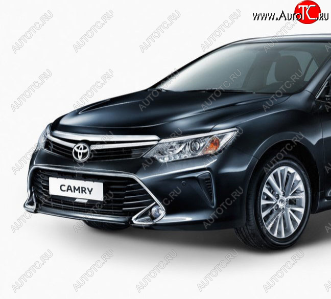 144 999 р. Передний бампер Original (без омывателей фар) Toyota Camry XV55 1-ый рестайлинг (2014-2017) (Неокрашенный)  с доставкой в г. Йошкар-Ола