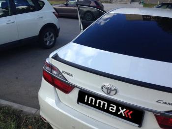 5 499 р. Лип спойлер INMAX Toyota Camry XV55 1-ый рестайлинг (2014-2017) (неокрашенный)  с доставкой в г. Йошкар-Ола. Увеличить фотографию 2