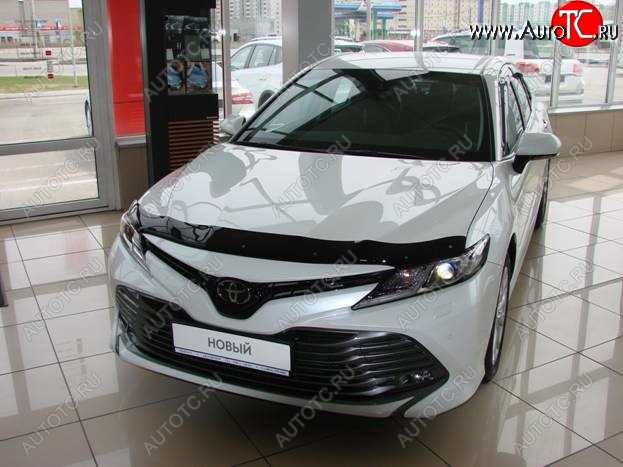 2 879 р. Дефлектор капота SIM Toyota Camry XV70 дорестайлинг (2017-2021)  с доставкой в г. Йошкар-Ола