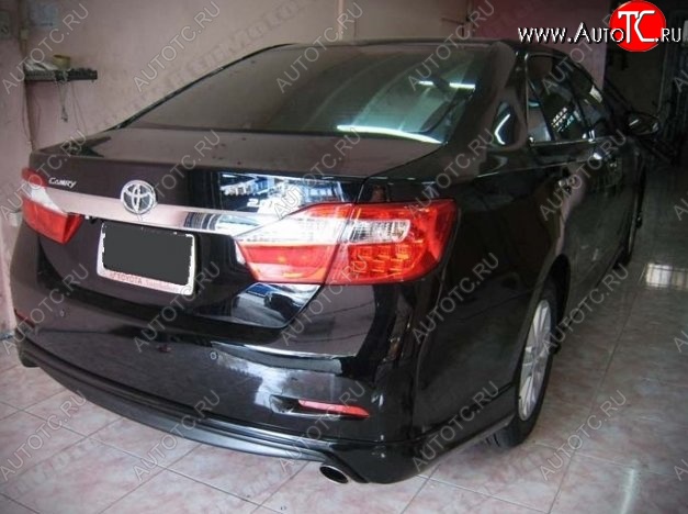 3 789 р. Накладка на задний бампер CT Toyota Camry XV50 дорестайлинг (2011-2014) (Неокрашенная)  с доставкой в г. Йошкар-Ола