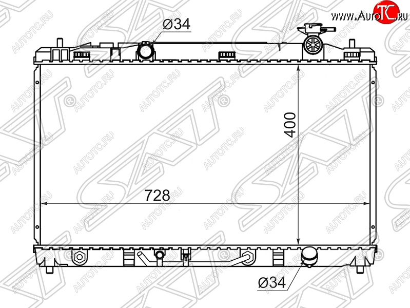 8 549 р. Радиатор двигателя SAT (пластинчатый, 2.4, МКПП/АКПП) Toyota Venza GV10 дорестайлинг (2008-2012)  с доставкой в г. Йошкар-Ола