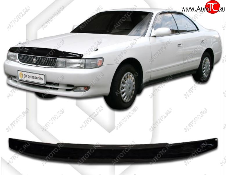 1 899 р. Дефлектор капота CA-Plastiс  Toyota Chaser (1992-1996) (Classic черный, Без надписи)  с доставкой в г. Йошкар-Ола