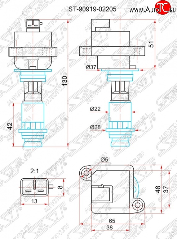 1 749 р. Катушка зажигания SAT  Toyota Chaser - Soarer  3  с доставкой в г. Йошкар-Ола