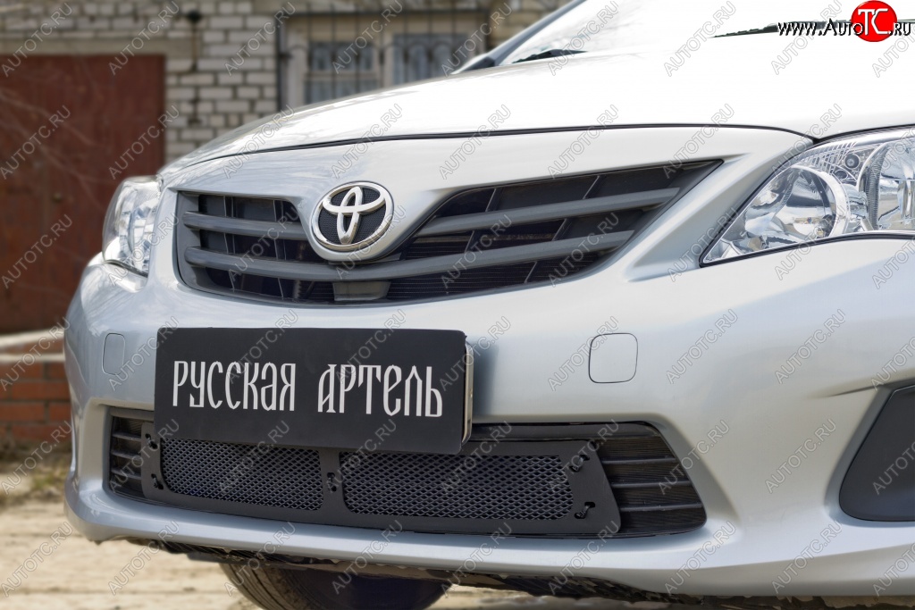 1 799 р. Защитная сетка решетки переднего бампера РА  Toyota Corolla  E150 (2009-2013) седан рестайлинг  с доставкой в г. Йошкар-Ола