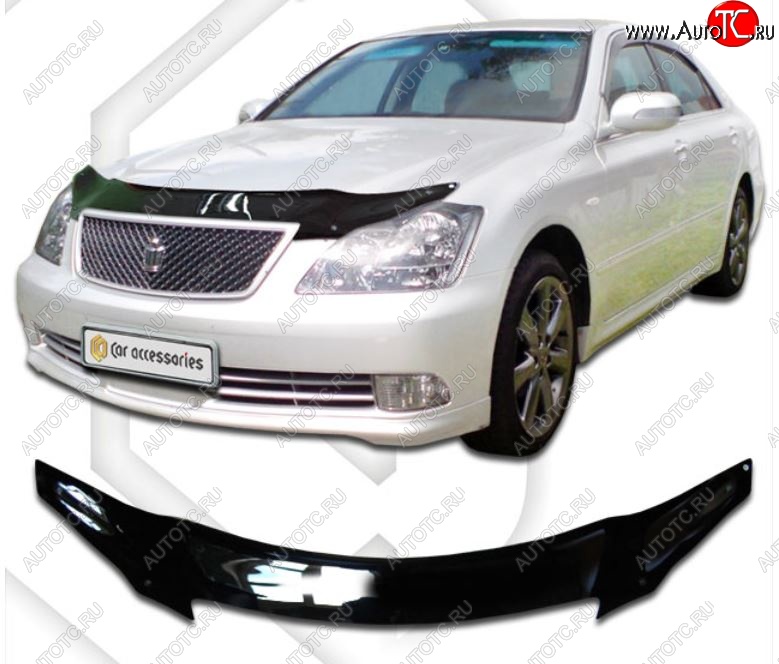 2 199 р. Дефлектор капота CA-Plastiс  Toyota Crown  S180 (2005-2008) седан рестайлинг (Classic черный, Без надписи)  с доставкой в г. Йошкар-Ола