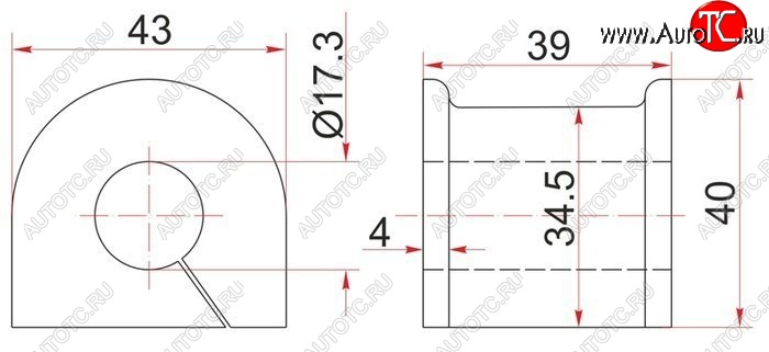 209 р. Резиновая втулка заднего стабилизатора (D=17.3) SAT Toyota Crown S150 седан дорестайлинг (1995-1997)  с доставкой в г. Йошкар-Ола