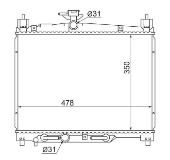 4 749 р. Радиатор двигателя SAT  Toyota Echo  XP10 - Yaris  XP10  с доставкой в г. Йошкар-Ола. Увеличить фотографию 1