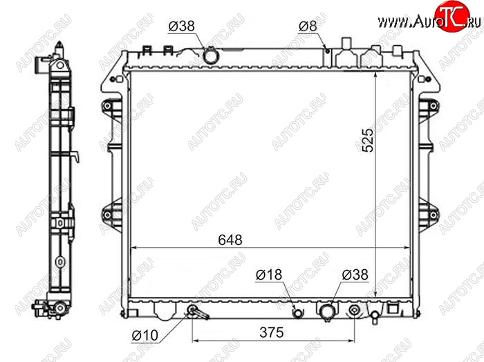 11 849 р. Радиатор двигателя SAT  Toyota Fortuner  AN50/AN60 (2004-2011) дорестайлинг, 1-ый рестайлинг  с доставкой в г. Йошкар-Ола