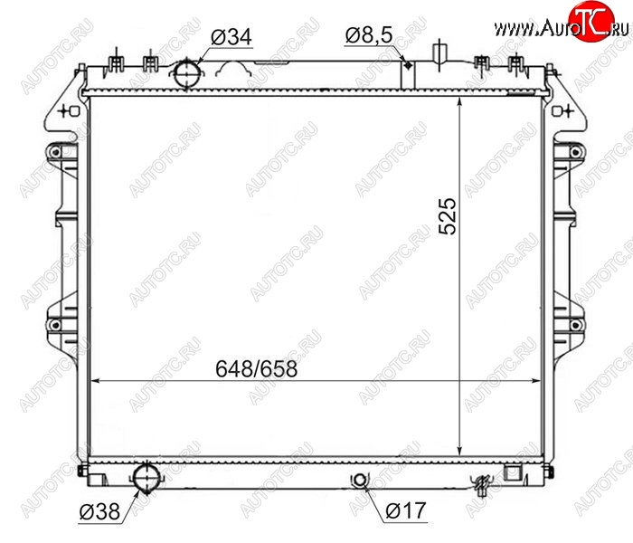 12 599 р. Радиатор двигателя SAT  Toyota Fortuner  AN50/AN60 - Hilux ( AN10,AN20,  AN20,AN30)  с доставкой в г. Йошкар-Ола