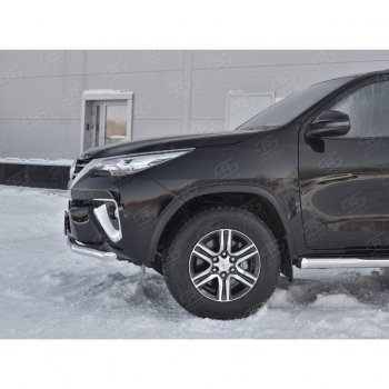 17 699 р. Защита переднего бампера (Ø63 мм, нержавейка) SLITKOFF Toyota Fortuner AN160 дорестайлинг (2015-2020)  с доставкой в г. Йошкар-Ола. Увеличить фотографию 3