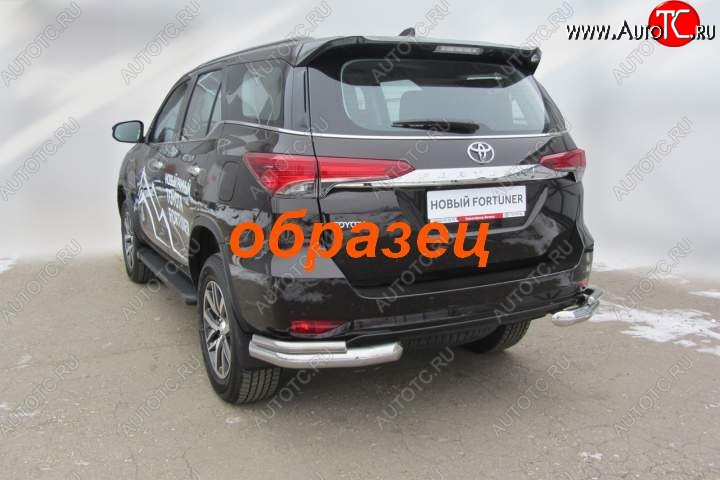 14 999 р. Уголки d76+d42 двойные  Toyota Fortuner  AN160 (2015-2020) дорестайлинг (Цвет: серебристый)  с доставкой в г. Йошкар-Ола