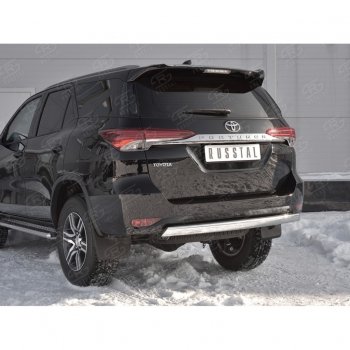 12 949 р. Защита заднего бампера (Ø75х42 мм, нержавейка) Russtal Toyota Fortuner AN160 дорестайлинг (2015-2020)  с доставкой в г. Йошкар-Ола. Увеличить фотографию 4