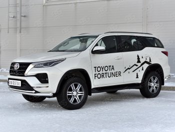 22 999 р. Защита переднего бампера (2 трубы Ø63 и 42 мм, нержавейка) SLITKOFF  Toyota Fortuner  AN160 (2020-2025) рестайлинг  с доставкой в г. Йошкар-Ола. Увеличить фотографию 2