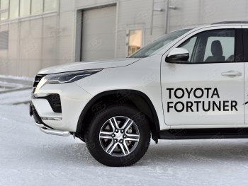 22 999 р. Защита переднего бампера (2 трубы Ø63 и 42 мм, нержавейка) SLITKOFF  Toyota Fortuner  AN160 (2020-2025) рестайлинг  с доставкой в г. Йошкар-Ола. Увеличить фотографию 4