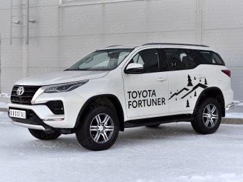 16 699 р. Защита переднего бампера (Ø75х42 мм, нержавейка) Russtal Toyota Fortuner AN160 рестайлинг (2020-2025)  с доставкой в г. Йошкар-Ола. Увеличить фотографию 3