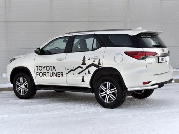 17 949 р. Защита заднего бампера (Ø63 мм уголки, нержавейка) SLITKOFF  Toyota Fortuner  AN160 (2020-2025) рестайлинг  с доставкой в г. Йошкар-Ола. Увеличить фотографию 4