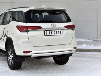 10 649 р. Защита заднего бампера (Ø75х42 мм, нержавейка) Russtal  Toyota Fortuner  AN160 (2020-2025) рестайлинг  с доставкой в г. Йошкар-Ола. Увеличить фотографию 2