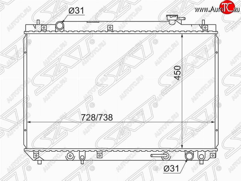 8 599 р. Радиатор двигателя SAT  Toyota Harrier  XU10 (1997-2003) дорестайлинг, рестайлинг  с доставкой в г. Йошкар-Ола