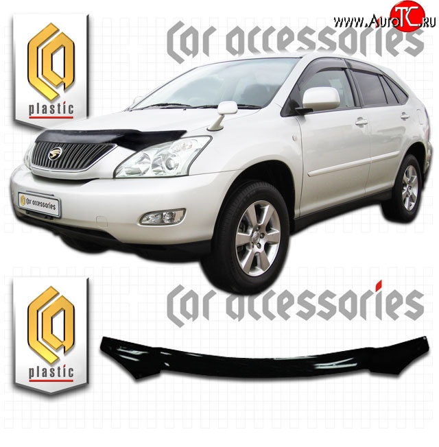 2 059 р. Дефлектор капота CA-Plastic  Toyota Harrier  XU30 (2003-2013) (Classic черный, Без надписи)  с доставкой в г. Йошкар-Ола