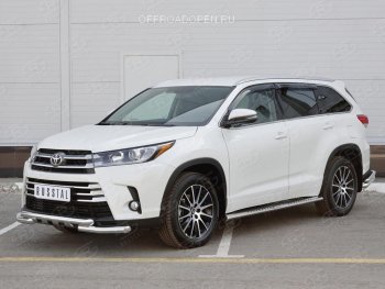 26 899 р. Защита переднего бампера (2 трубы Ø63 мм, нержавейка) SLITKOFF  Toyota Highlander  XU50 (2013-2017) дорестайлинг  с доставкой в г. Йошкар-Ола. Увеличить фотографию 3