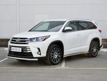 15 899 р. Одинарная защита переднего бампера диаметром 63 мм SLITKOFF  Toyota Highlander  XU50 (2013-2017) дорестайлинг  с доставкой в г. Йошкар-Ола. Увеличить фотографию 2