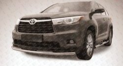 Защита переднего бампера из длинной трубы диаметром 57 мм Slitkoff Toyota (Тойота) Highlander (Хайлэндер)  XU50 (2013-2017) XU50 дорестайлинг