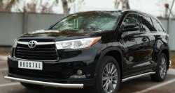 16 999 р. Одинарная защита переднего бампера диаметром 63 мм SLITKOFF Toyota Highlander XU50 дорестайлинг (2013-2017)  с доставкой в г. Йошкар-Ола. Увеличить фотографию 2