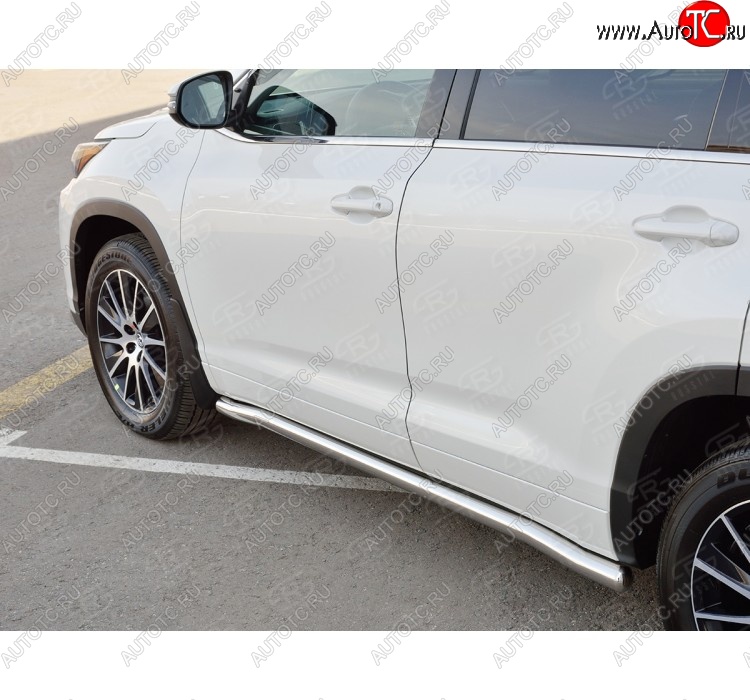 25 999 р. Защита порогов SLITKOFF из круглой трубы диаметром 63 мм SLITKOFF v3 Toyota Highlander XU50 дорестайлинг (2013-2017)  с доставкой в г. Йошкар-Ола