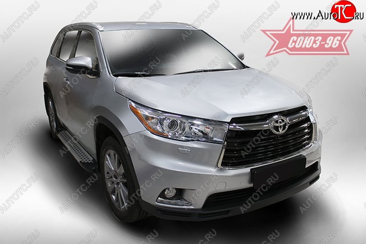 9 089 р. Пороги из алюминиевого профиля Souz-96 Toyota Highlander XU50 дорестайлинг (2013-2017)  с доставкой в г. Йошкар-Ола