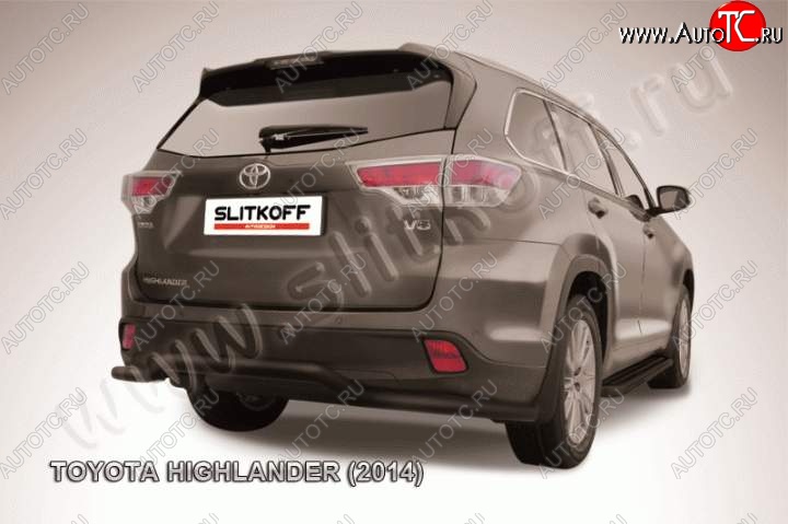 12 399 р. Защита задняя Slitkoff Toyota Highlander XU50 дорестайлинг (2013-2017) (Цвет: серебристый)  с доставкой в г. Йошкар-Ола