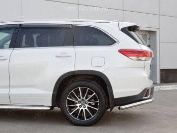 15 999 р. Защита заднего бампера (Ø63 мм уголки, нержавейка) SLITKOFF Toyota Highlander XU50 дорестайлинг (2013-2017)  с доставкой в г. Йошкар-Ола. Увеличить фотографию 2