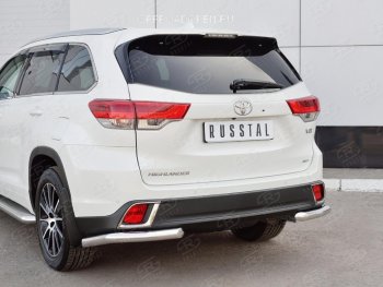 15 999 р. Защита заднего бампера (Ø63 мм уголки, нержавейка) SLITKOFF Toyota Highlander XU50 дорестайлинг (2013-2017)  с доставкой в г. Йошкар-Ола. Увеличить фотографию 1