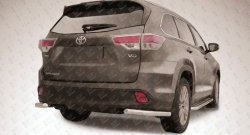 Защита заднего бампера из двух боковых уголков диаметром 57 мм Slitkoff Toyota Highlander XU50 дорестайлинг (2013-2017)