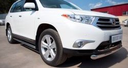 13 299 р. Защита порогов из круглой трубы диаметром 76 мм (рестайлинг) Russtal  Toyota Highlander  XU40 (2010-2013) рестайлинг (Защита порогов с со скосами на торцах (вариант 1))  с доставкой в г. Йошкар-Ола. Увеличить фотографию 4