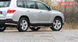 Защита заднего бампера из двух боковых уголков (d60) SOUZ-96 Toyota Highlander XU40 рестайлинг (2010-2013)