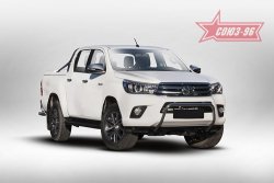 13 589 р. Защита переднего бампера под ПТФ Souz-96 (d42) Toyota Hilux AN120 дорестайлинг (2016-2020)  с доставкой в г. Йошкар-Ола. Увеличить фотографию 2