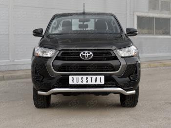 Защита переднего бампера (Ø63 мм волна) SLITKOFF Toyota (Тойота) Hilux (Хайлюкс)  AN120 (2020-2025) AN120 2-ой рестайлинг ()