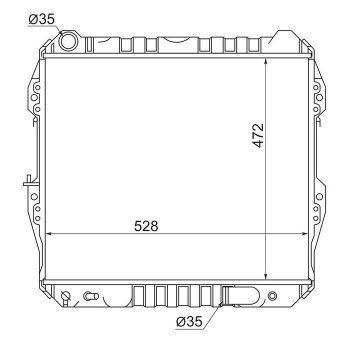 Радиатор двигателя SAT Toyota (Тойота) Hilux Surf (Хайлюкс)  N120,N130 (1989-1991) N120,N130 5 дв. дорестайлинг