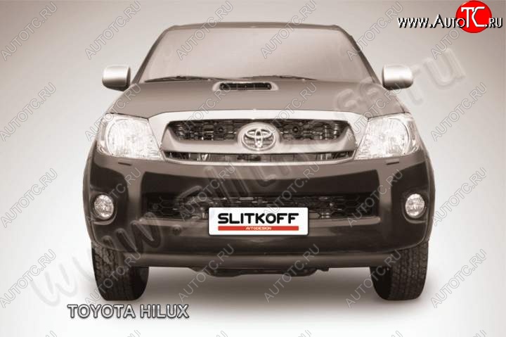 9 099 р. Защита переднего бампера из трубы d57 Slitkoff  Toyota Hilux  AN10,AN20 (2008-2011) 1-ый рестайлинг (Цвет: серебристый)  с доставкой в г. Йошкар-Ола