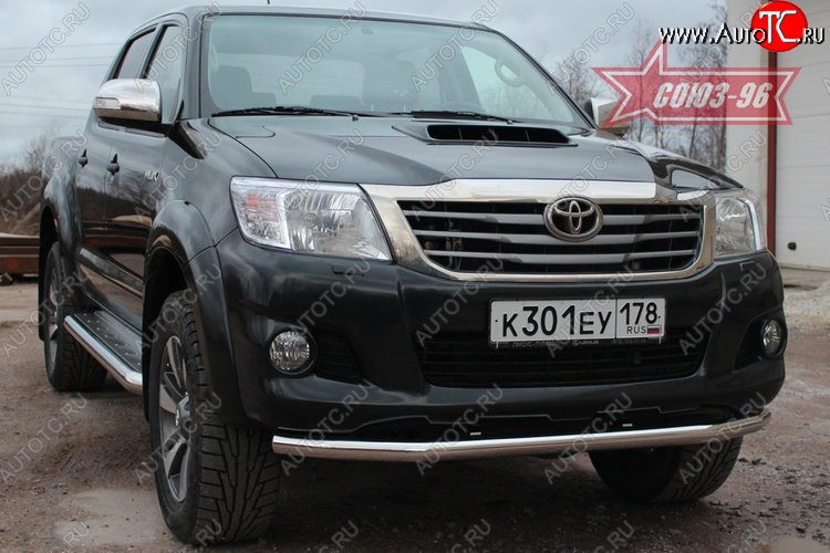 12 959 р. Защита переднего бампера одинарная Souz-96 (d60) Toyota Hilux AN20,AN30  2-ой рестайлинг (2011-2016)  с доставкой в г. Йошкар-Ола