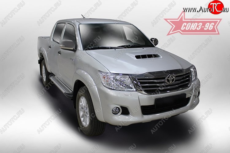 9 899 р. Пороги из алюминиевого профиля Souz-96 Toyota Hilux AN20,AN30  2-ой рестайлинг (2011-2016)  с доставкой в г. Йошкар-Ола