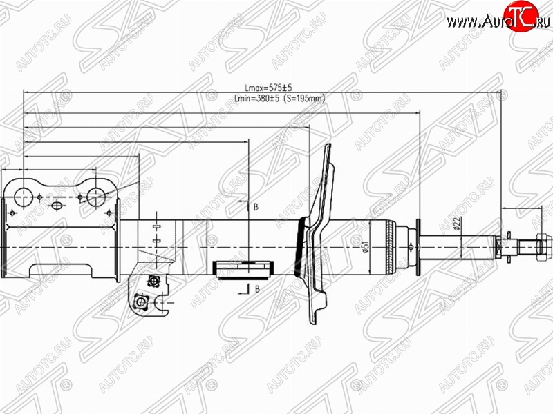 3 799 р. Правый амортизатор передний SAT  Toyota Ipsum  ACM20 - Noah  1  с доставкой в г. Йошкар-Ола